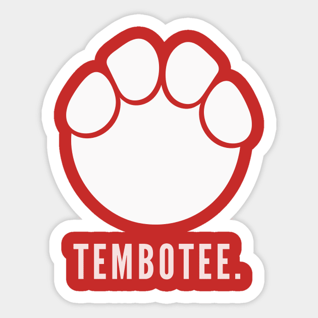 white TEMBOTEE Sticker by TemboTees